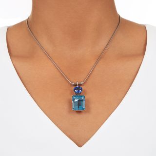 Tiffany & Co. Aquamarine and Sapphire Necklace by Paloma Picasso