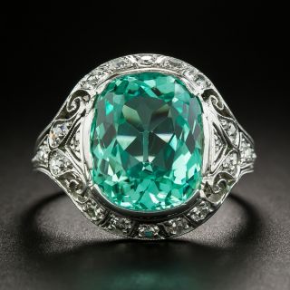 Art Deco 6.25 Carat Emerald Ring - AGL Enhancement 'None' - 3
