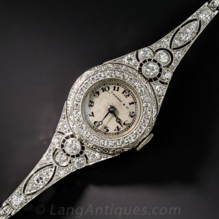 Tiffany & Co. Art Deco Diamond Watch with Original Box - 2
