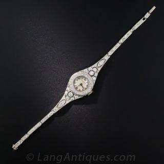 Tiffany & Co. Art Deco Diamond Watch with Original Box