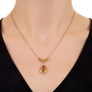 Tiffany & Co. Art Nouveau Tourmaline and Diamond Necklace