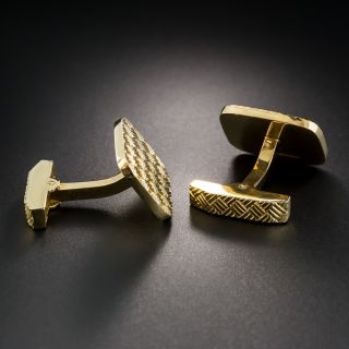 Tiffany & Co. Basket Weave Cuff Links 