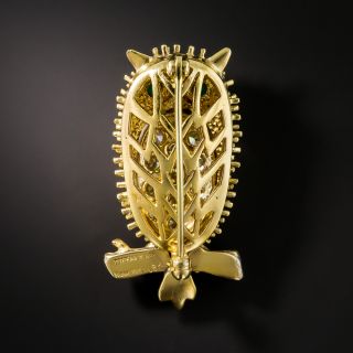 Tiffany & Co. Diamond and Emerald Owl Pin