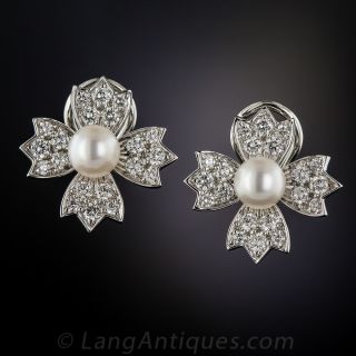 Tiffany & Co. Diamond and Pearl Earrings