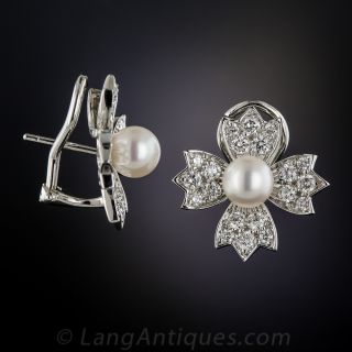 Tiffany & Co. Diamond and Pearl Earrings