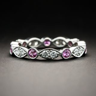 Tiffany & Co. Diamond and Pink Sapphire Eternity Band, Size 5 1/2 - 2
