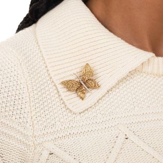 Tiffany & Co.  Diamond Butterfly Brooch