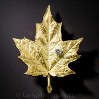 Tiffany & Co. Diamond Maple Leaf Clip Brooch