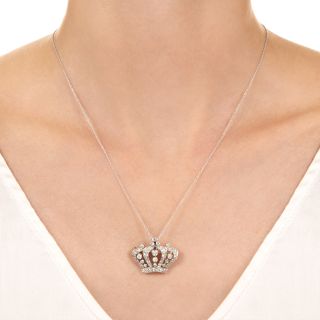 Tiffany & Co. Edwardian Diamond Crown Pendant/Brooch