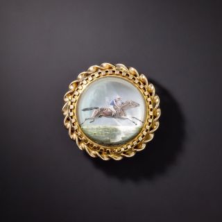 Tiffany & Co. Essex Style Rock Crystal Equestrian Brooch - 1