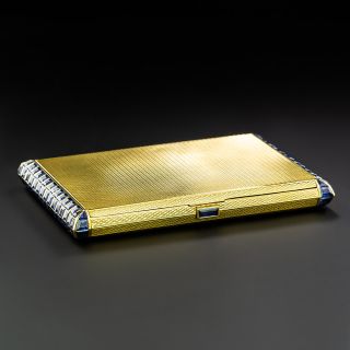 Tiffany & Co. French Art Deco Gold And  Sapphire Cigarette/Calling Card Case - 2