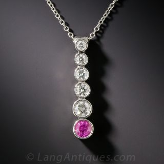Tiffany & Co. "Jazz" Pink Sapphire and Diamond Drop