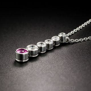 Tiffany & Co. "Jazz" Pink Sapphire and Diamond Drop