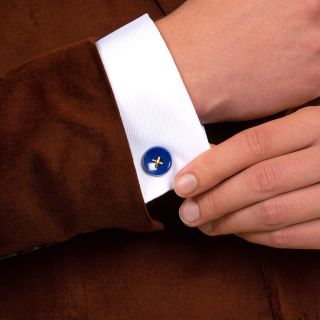 Tiffany & Co. Lapis Button Cufflinks