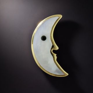 Tiffany & Co. Mother of Pearl Crescent Moon Brooch - 1