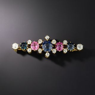 Tiffany & Co. Natural Pink & Blue Spinel And Diamond Brooch, c.1900 - 2