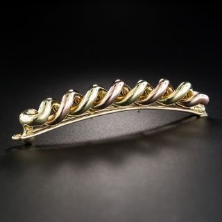 Tiffany & Co. Retro Green and Rose Gold Hair Barrette - 1