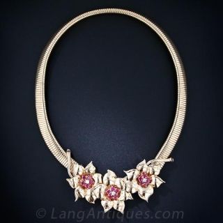 Tiffany & Co. Retro Ruby and Diamond Necklace