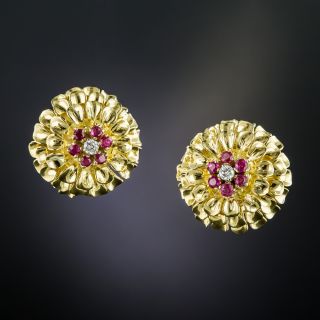 Tiffany & Co. Ruby and Diamond Clip Earrings  - 2