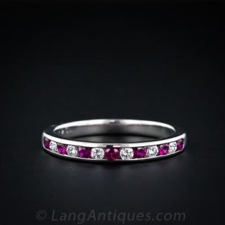 Tiffany Ruby Diamond Wedding Band