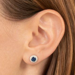 Tiffany & Co. Sapphire and Diamond Halo Stud Earrings