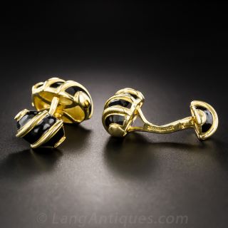 Tiffany & Co. Schlumberger Black Enamel Cufflinks
