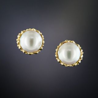 Tiffany & Co. Schlumberger Cultured Pearl Thistle Earrings 