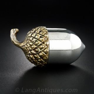 Tiffany & Co. Silver Acorn Pill Box