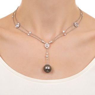 Tiffany & Co.  Tahitian Pearl And Moonstone Necklace