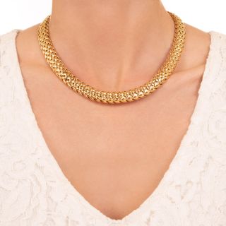 Tiffany & Co. 'Vannerie' Bold Gold Necklace