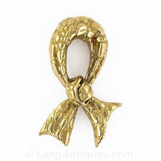 Tiffany Crocodile Ribbon Pin - 1