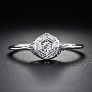 Tiny Filigree Diamond Ring