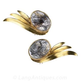 Tourmalinated Quartz Earrings
