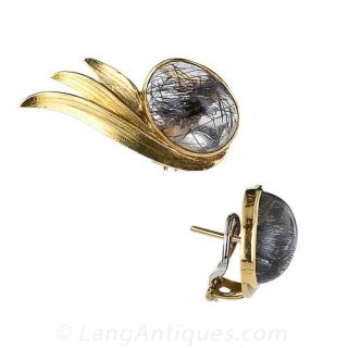 Tourmalinated Quartz Earrings