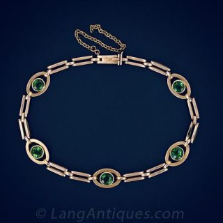 Vintage Tourmaline Gold Bracelet 