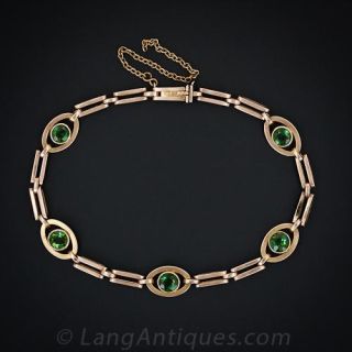 Tourmaline 15K Gold Bracelet