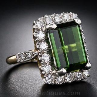 Tourmaline and Diamond Ring