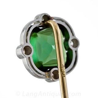 Tourmaline and Diamond Stick Pin