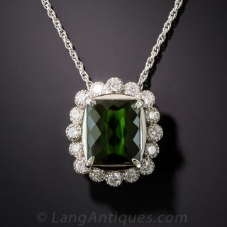 Tourmaline Platinum Diamond Pendant 