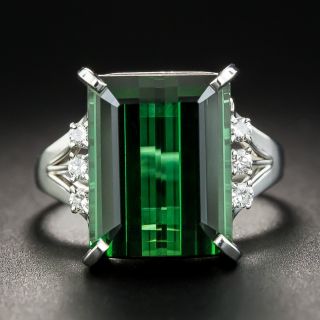 Tourmaline Platinum Diamond Ring - 2