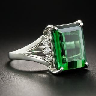 Tourmaline Platinum Diamond Ring