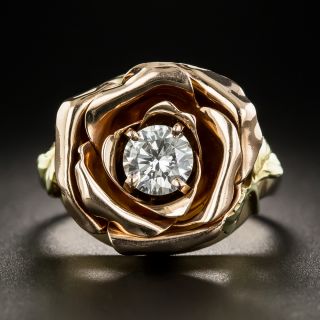 Tr-Color Gold Diamond Rose Ring by Jones and Woodland - 2