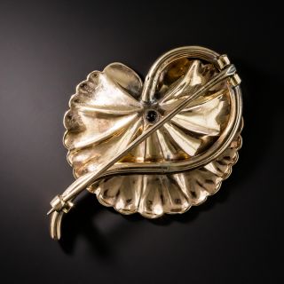 Tri-Color Gold Lily Pad Brooch