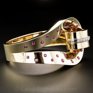Trabert & Hoeffer Mauboussin Retro Ruby and Diamond Bracelet