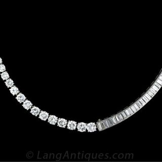 Art Deco Diamond Necklace  Estate Diamond Platinum Necklace 