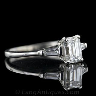 Traditional 1.01 Carat Emerald Cut Diamond Ring
