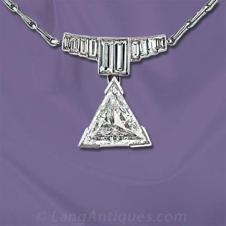 Trillion Cut Diamond Drop Pendant