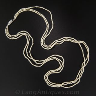 Triple Strand Seed Pearl Necklace