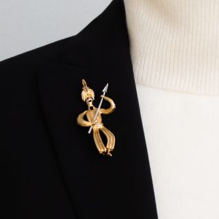 Turbaned Guard Sapphire Brooch by Scalle