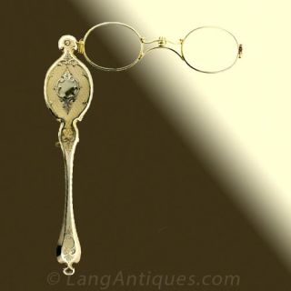 Turn of the Century Gold Lorgnette Main View